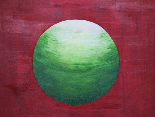 Earth Shot 24x24 acrylic on stretched canvas